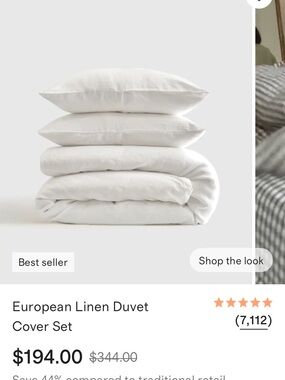 Quince Linen Duvet Cover Set - White